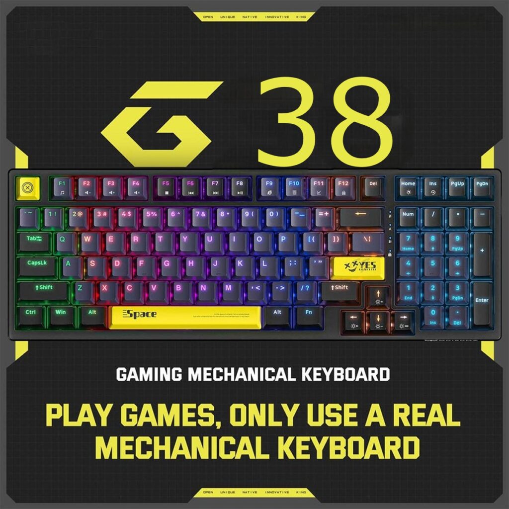 کیبورد گیمینگ اونیکوما مدل Onikuma G38 مشکی / استوک 4 خرید کیبورد گیمینگ استوک اونیکوما Onikuma G38 مشکی