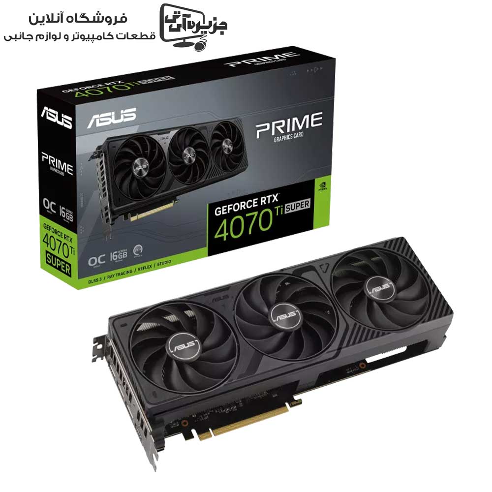 کارت گرافیک ایسوس مدل Prime GeForce RTX 4070 Ti SUPER OC Edition 16GB – استوک
